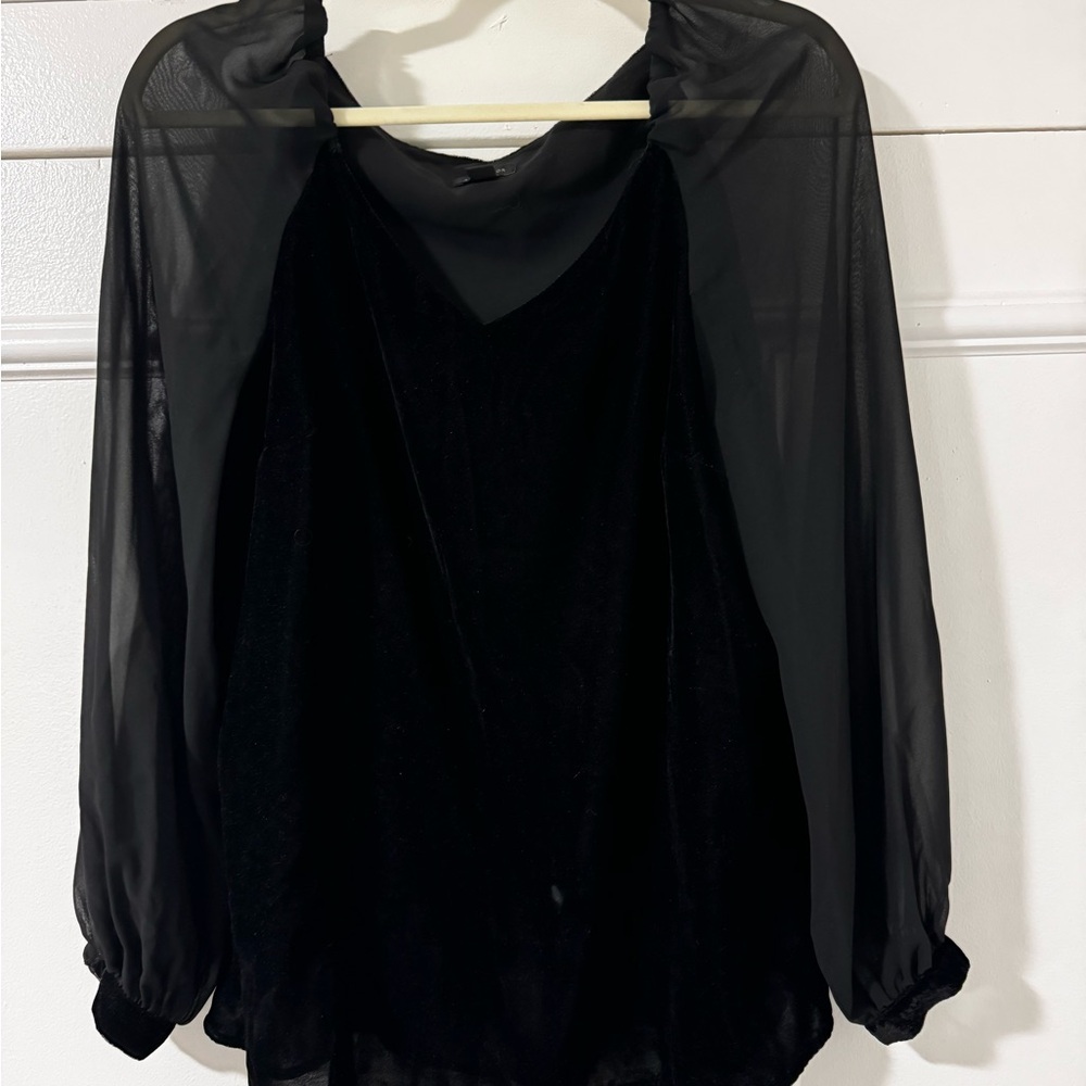 Black velvet Ann Taylor blouse